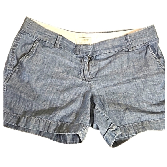 J. Crew 5" Chino Shorts Size 6 100% cotton Blue Style B9356 Med Echo Blue Wash - Picture 4 of 16